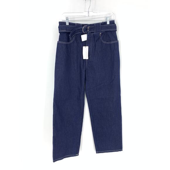 Current Air Denim - Current Air Jeans Women's Small Blue Denim Loose Fit Leg Belted Cropped NEW